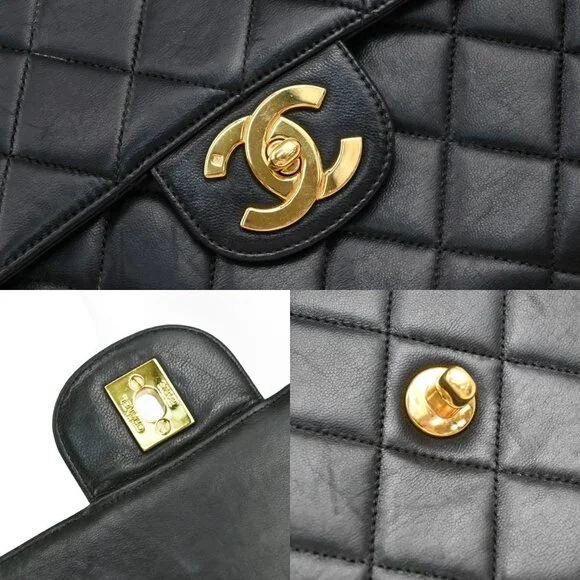 CHANEL CC Matelasse 30 Chain Shoulder Bag Leather Black GHW Vintage 359RF616 - Picture 9 of 16